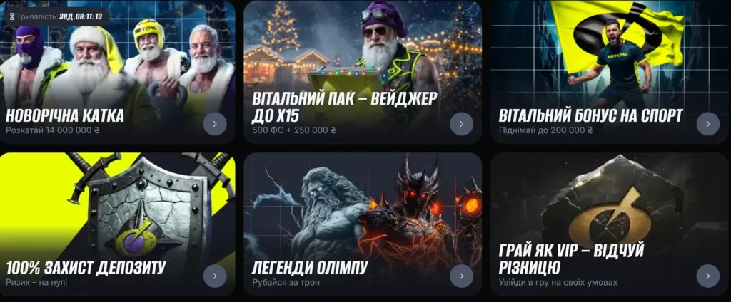 Найкращі бонуси в онлайн казино БЕТОН